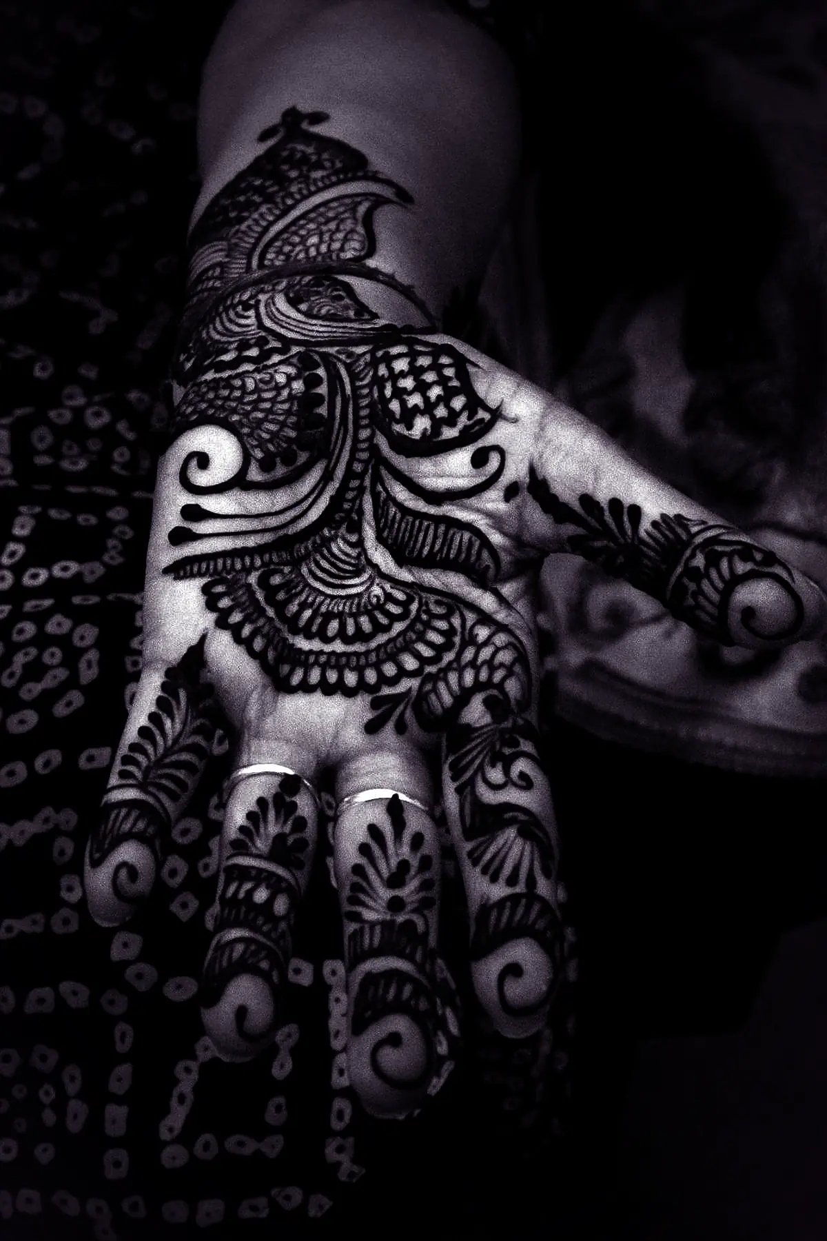 Hand detail of bridal zari work