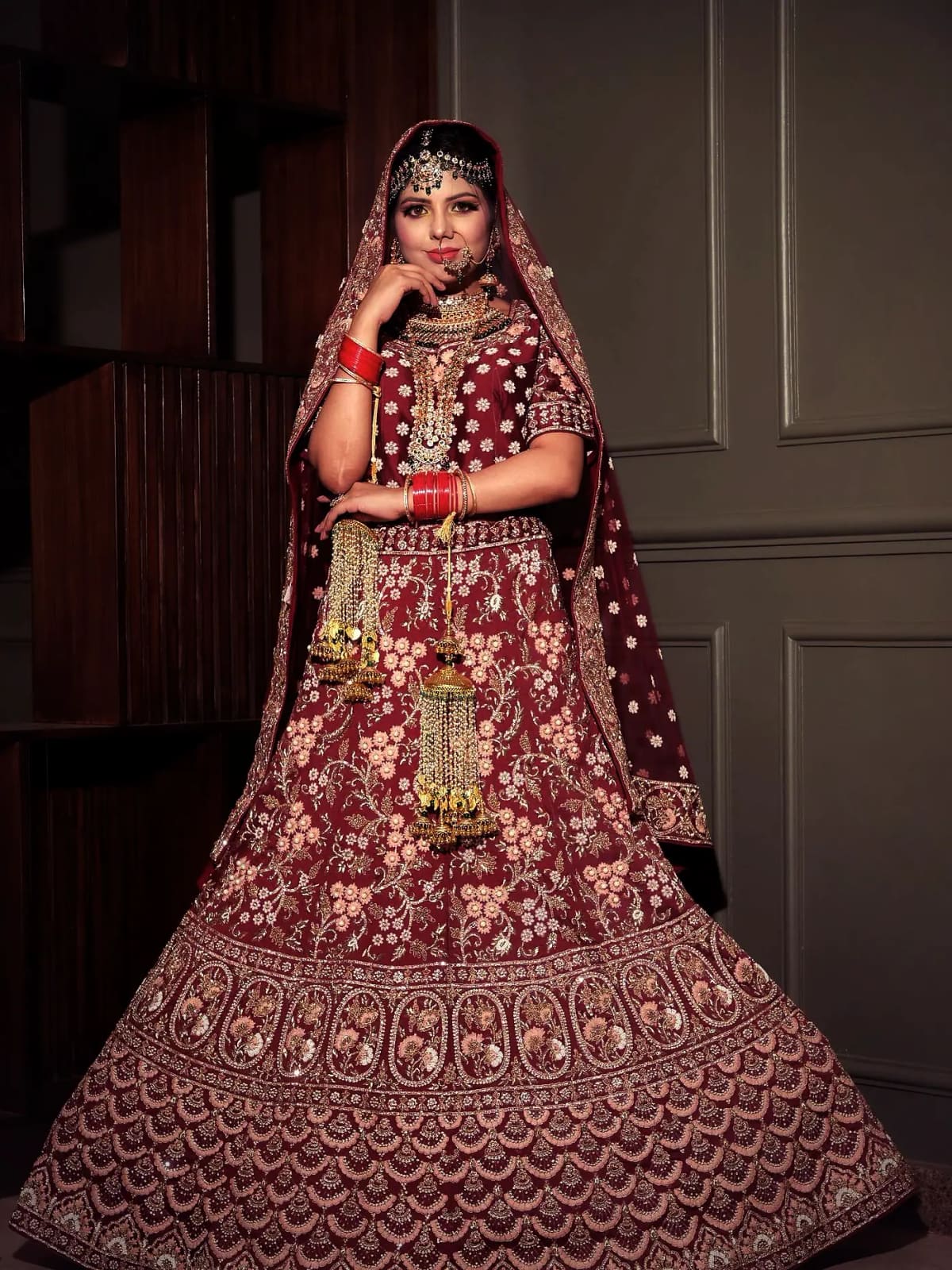 Rose Chanderi Kurta Set — front view
