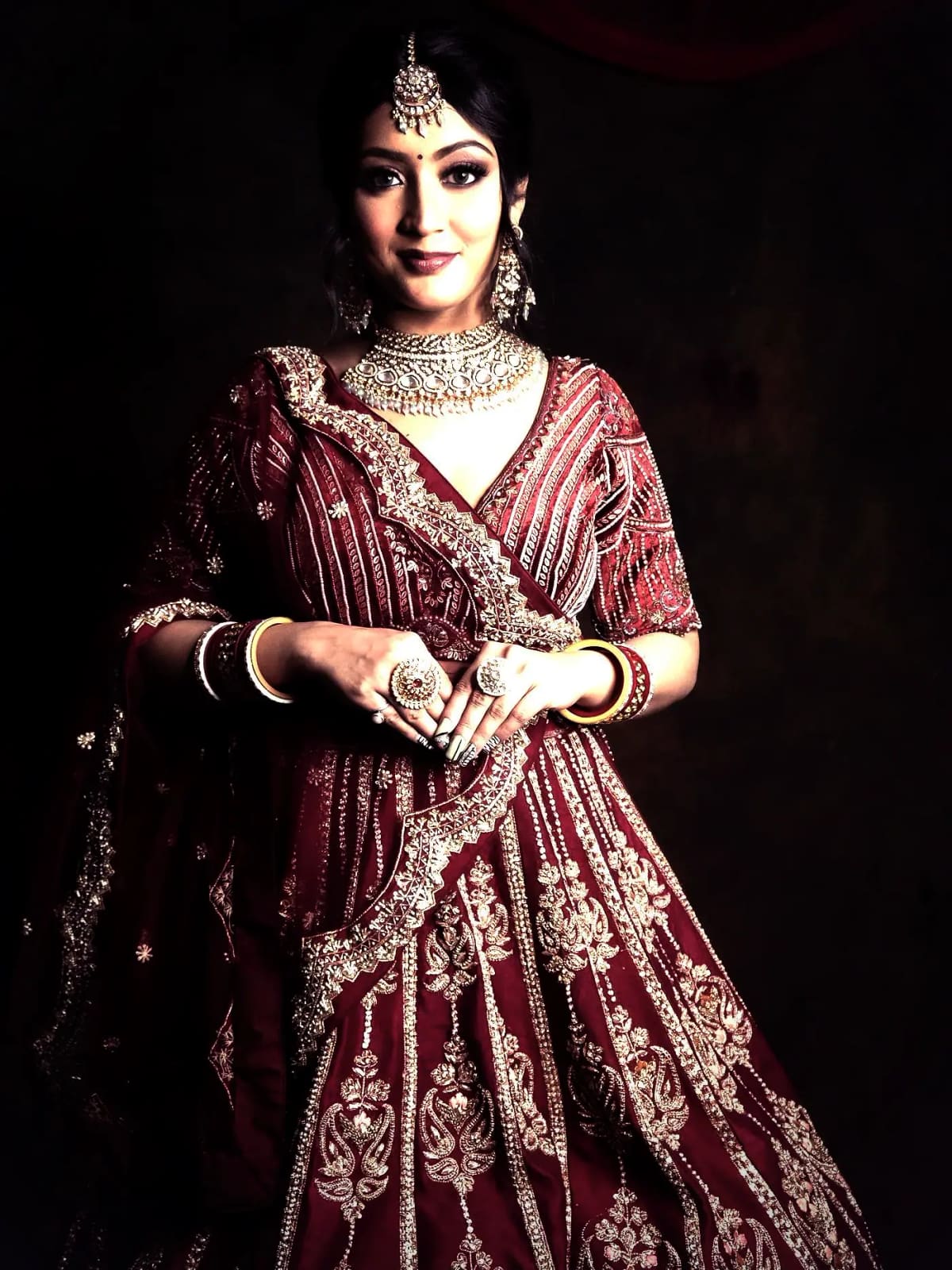 Plum Velvet Occasion Gown — front view